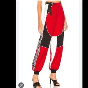 I AM GIA Red and Black Track Pants with Elastic Cuffs